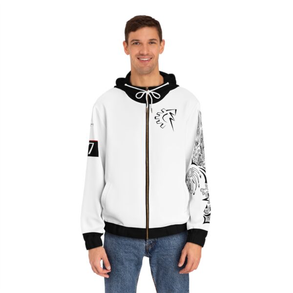LR7 Black And White Full-Zip Hoodie (AOP) - Image 3