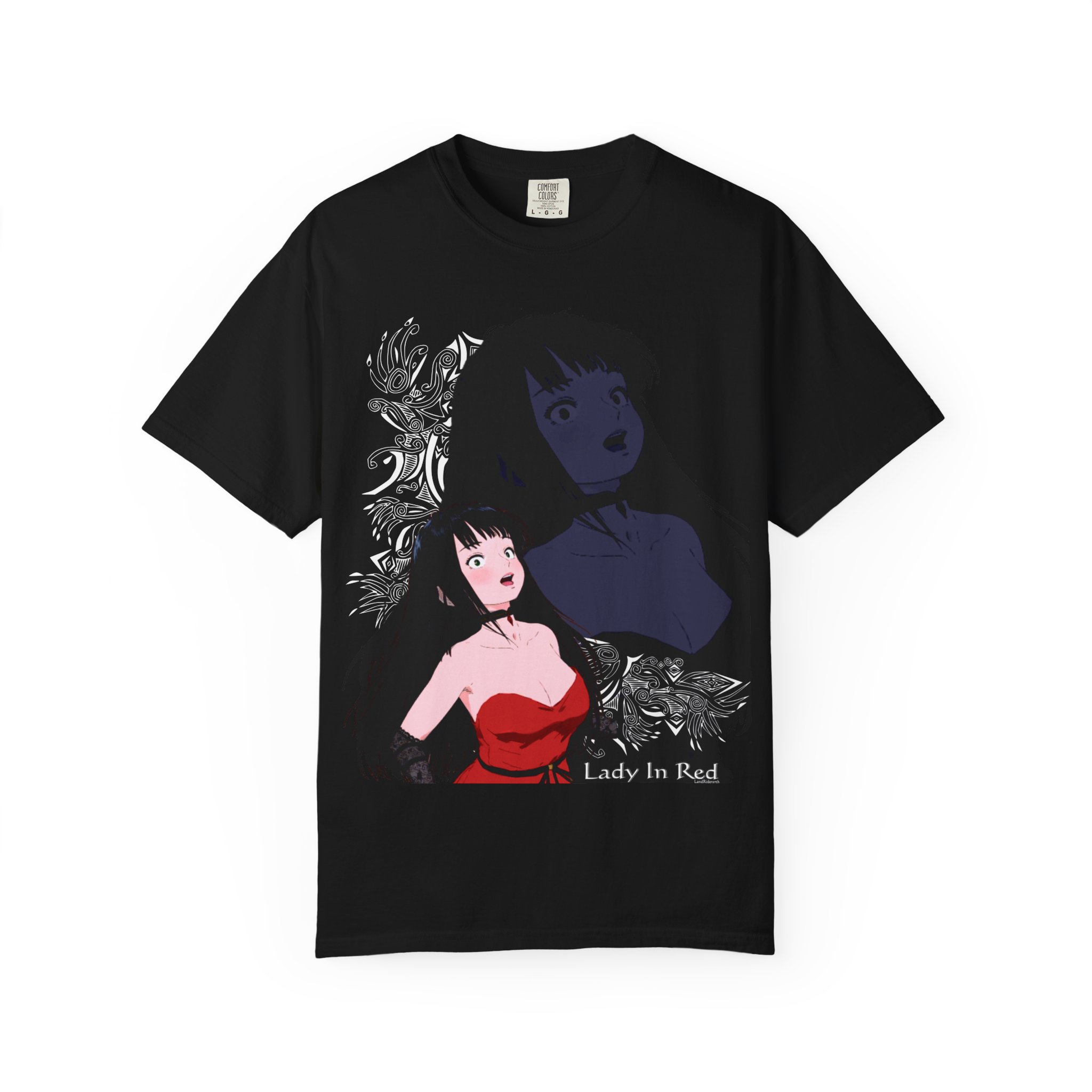 Eden The Lady In Red Anime Cover Unisex Garment-Dyed T-shirt - Image 1