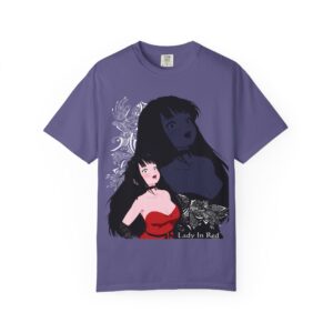 Eden The Lady In Red Anime Cover Unisex Garment-Dyed T-shirt - Image 9