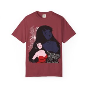 Eden The Lady In Red Anime Cover Unisex Garment-Dyed T-shirt - Image 13