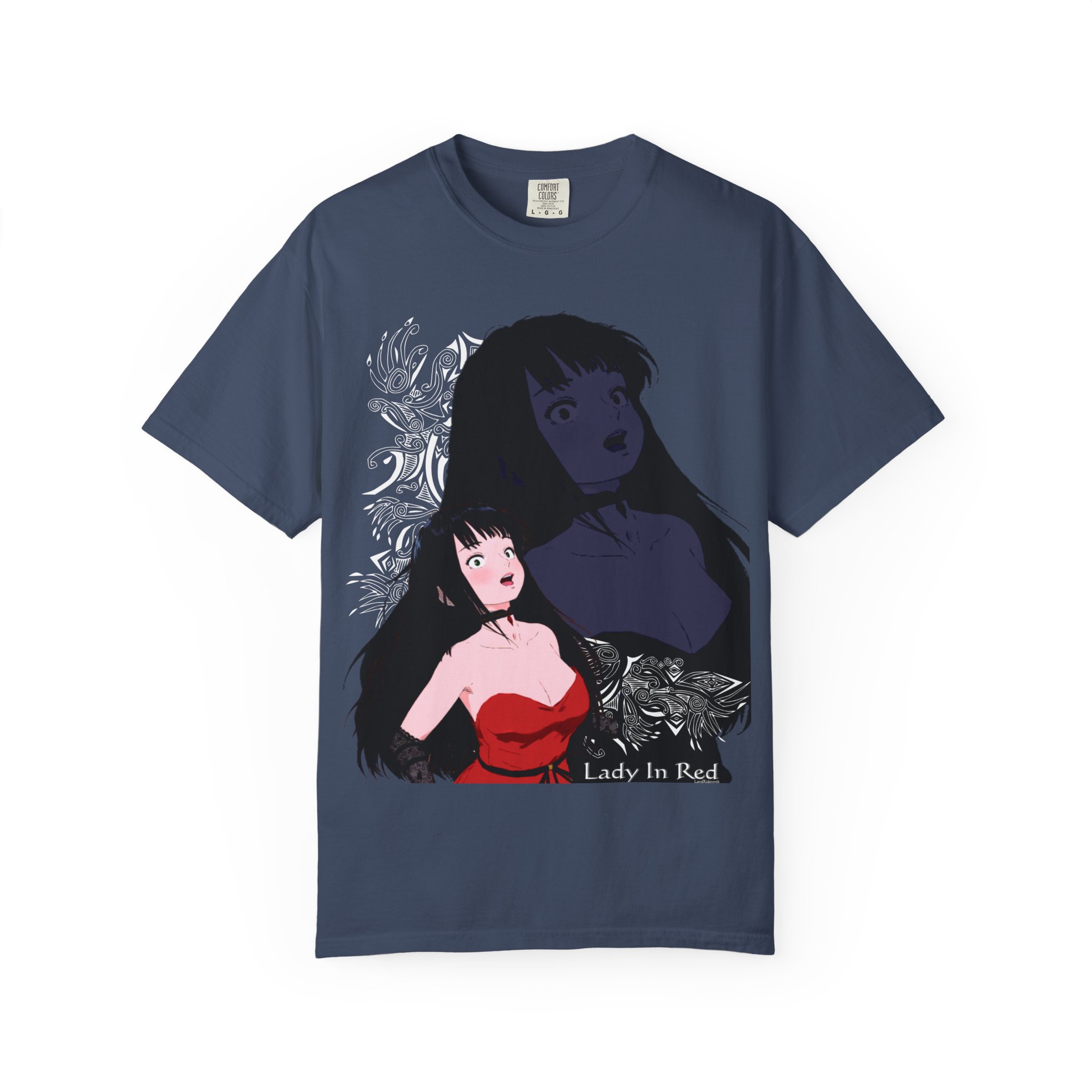 Eden The Lady In Red Anime Cover Unisex Garment-Dyed T-shirt - Image 5