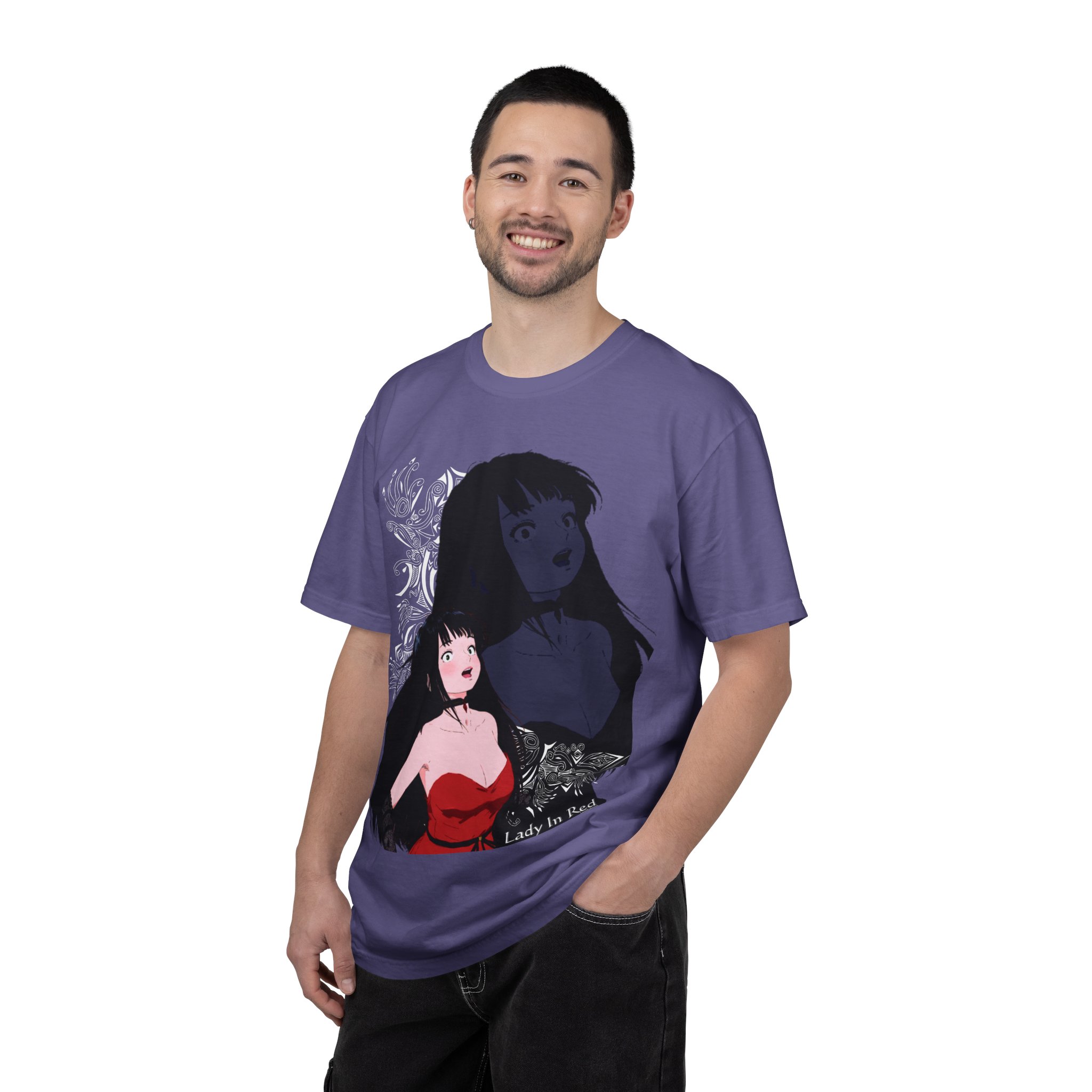 Eden The Lady In Red Anime Cover Unisex Garment-Dyed T-shirt - Image 12
