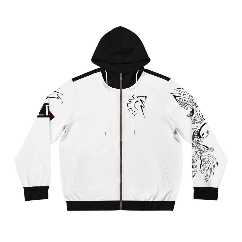 LR7 Black And White Full-Zip Hoodie (AOP)
