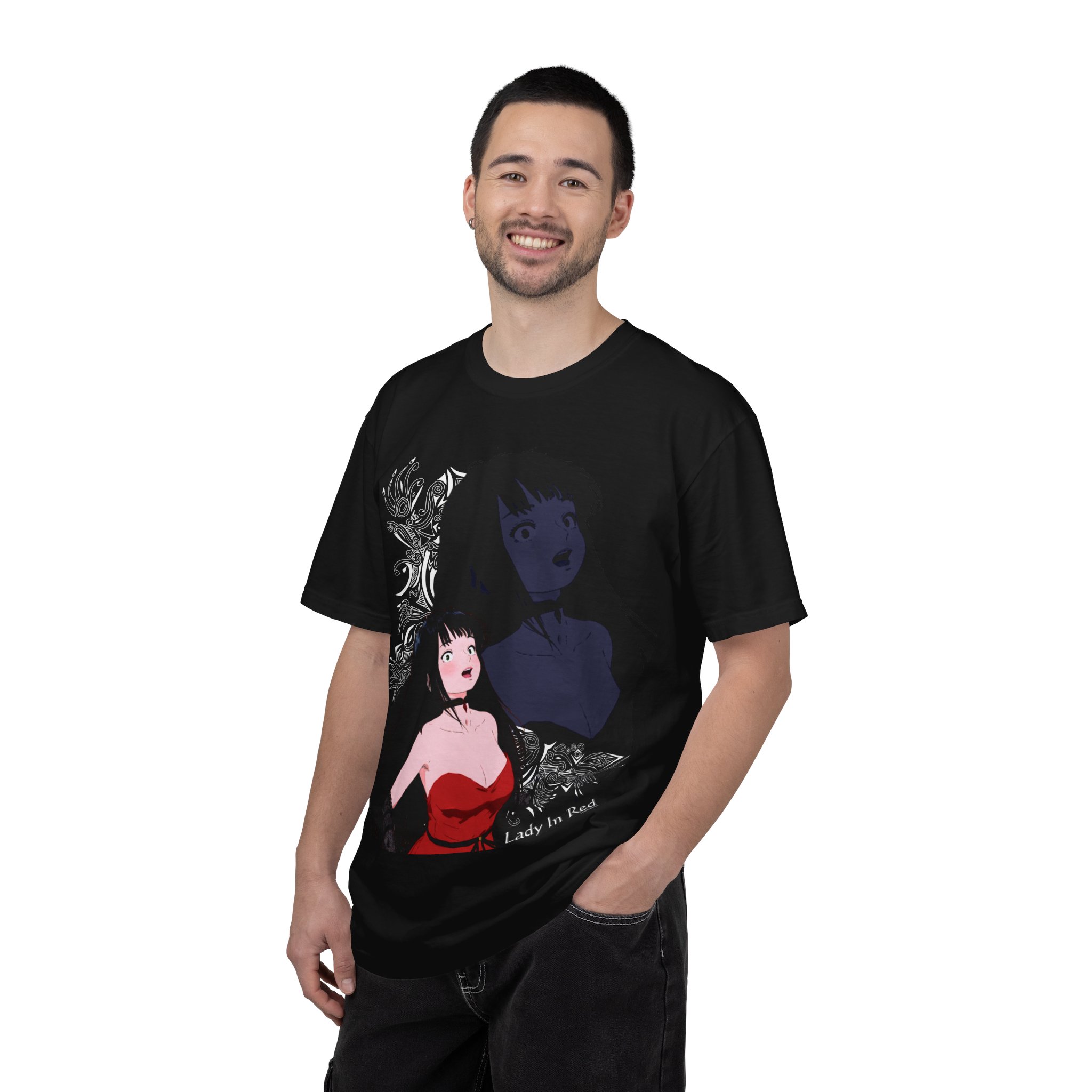 Eden The Lady In Red Anime Cover Unisex Garment-Dyed T-shirt - Image 4