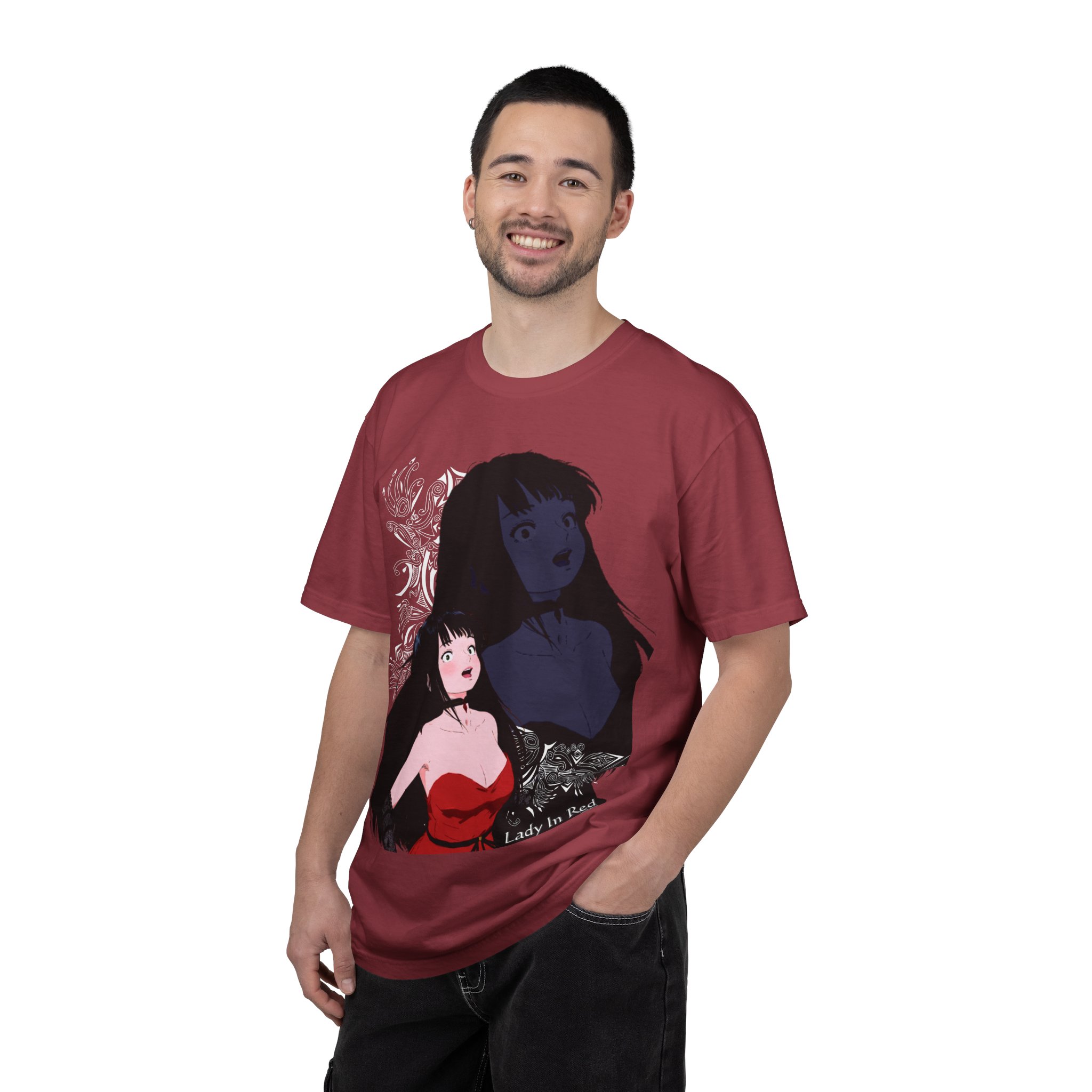 Eden The Lady In Red Anime Cover Unisex Garment-Dyed T-shirt - Image 16